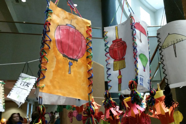Chinese Lantern Artwork Hangs Overhead At The Wabash FAME Festival